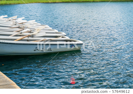 Goshikinuma and boats Bishamonuma Fukushima Kitashiobara 57649612