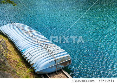 Goshikinuma and boats Bishamonuma Fukushima Kitashiobara 57649614