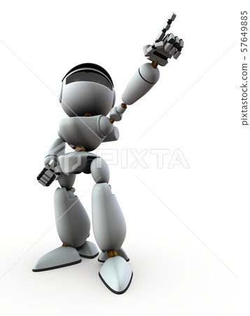 Artificial intelligence robot pointing at the goal 57649885