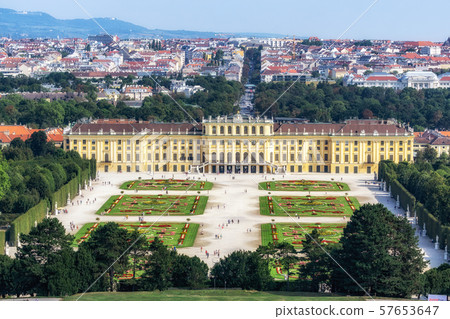 schonbrunn palace and city view schonbrunn palace and city view 57653647