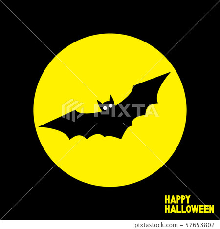 Happy Halloween card with flying bat Happy Halloween card with flying bat 57653802