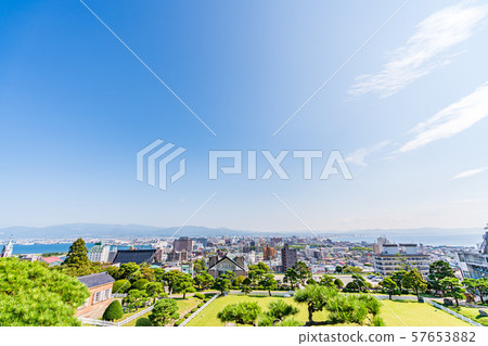 Hakodate city view from Motomachi water distribution station in summer in Hokkaido 57653882