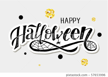Happy Halloween lettering Calligraphy Brush Text Happy Halloween lettering Calligraphy Brush Text 57653996