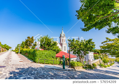Hokkaido Summer Scene Hakodate Catholic Motomachi Church Hokkaido Summer Scene Hakodate Catholic Motomachi Church 57654209