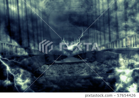 Lightning over Railroad 57654426