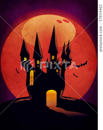 Halloween Castle grunge background 57654462