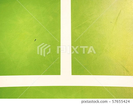 Empty school gym court. Green floor in the gym for Empty school gym court. Green floor in the gym for 57655424