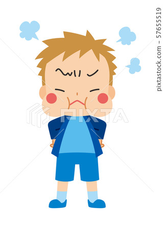 Angry blond boy - Stock Illustration [57655519] - PIXTA