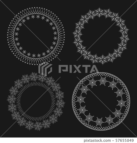 Set of vector decorative frames for Christmas and Set of vector decorative frames for Christmas and 57655849