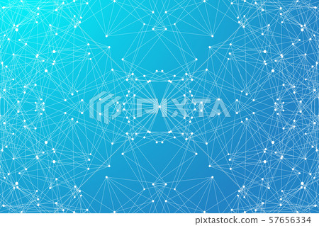 Geometric abstract background with connected line and dots. Network and connection background for 57656334