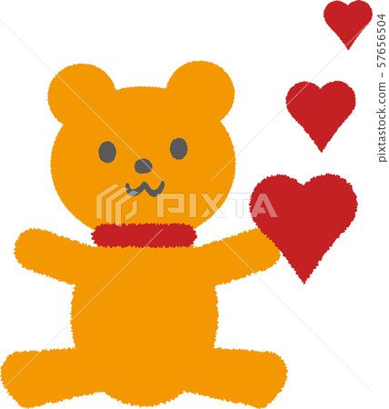 Bear and red heart Bear and red heart 57656504