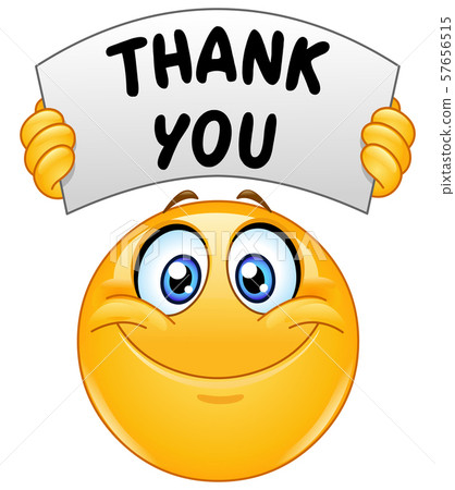 emoticon with thank you sign - Stock Illustration [57656515] - PIXTA