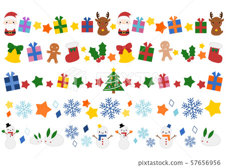 Colorful Christmas line set - Stock Illustration [57656956] - PIXTA