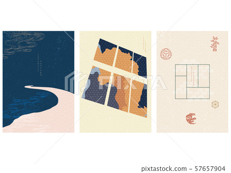 background vector. Japanese icons with geometric elements. background vector. Japanese icons with geometric elements. 57657904