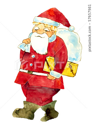 Santa Claus watercolor - Stock Illustration [57657981] - PIXTA