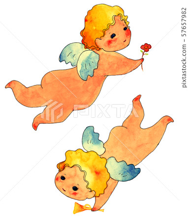 Watercolor illustration of angel 57657982