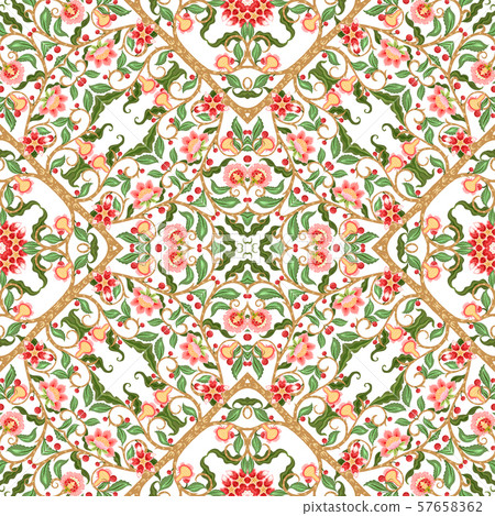 Seamless pattern with stylized flowers. 57658362