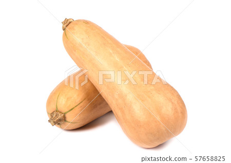 Two small ripe pumpkins isolated over a white background. Baby Pumpkins. 57658825