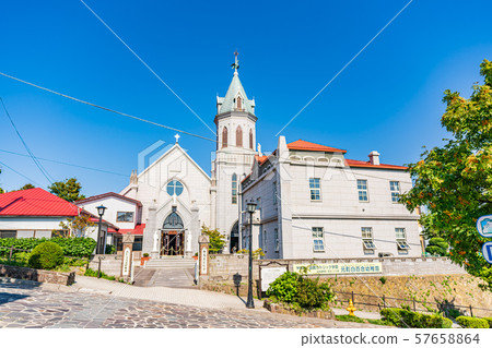 Hokkaido Summer Scene Hakodate Catholic Motomachi Church 57658864