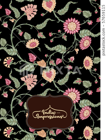 Indian ethnic pattern with flowers. 57659115
