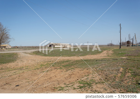A spring village landscape in the daytime  57659306