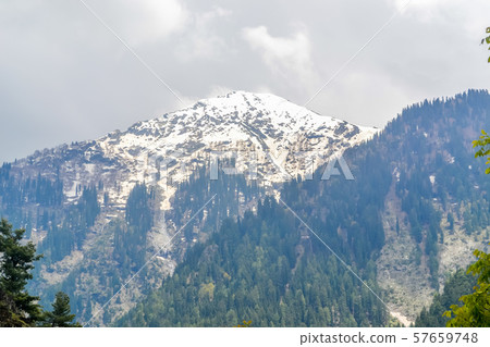 Beautiful view of Betaab Valley surrounded by snow frozen Himalayas 57659748