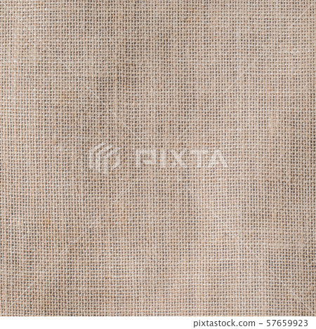 Hessian sackcloth woven texture pattern background in light creme tan cream beige brown color 57659923
