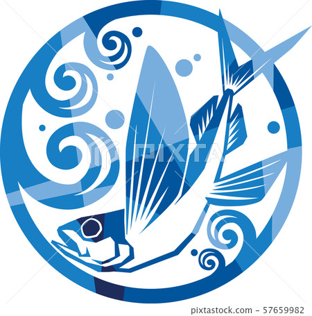 Flying fish image illustration Shimomaru 57659982