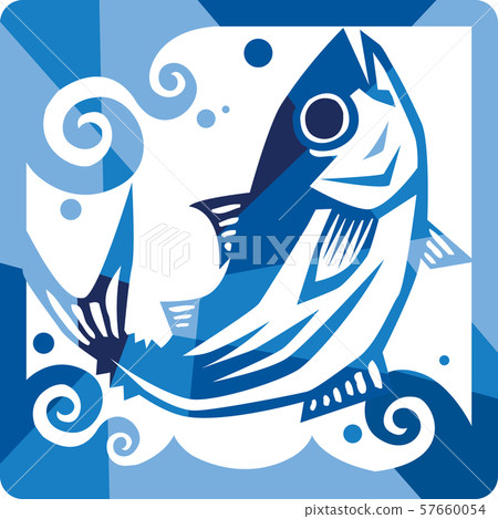 鰹魚圖像例證正方形 鰹魚圖像例證正方形 57660054