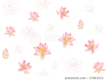 Lotus flowers seamless pattern. 57661015