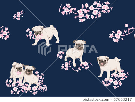 Pug dog vector illustration.