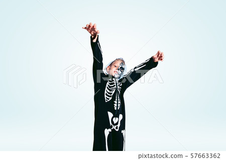 Little boy like a vampire on white background Little boy like a vampire on white background 57663362