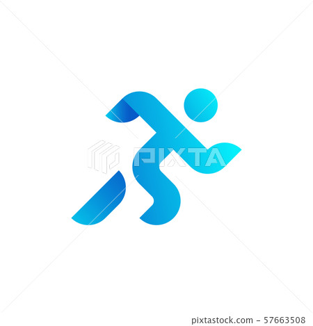 Running man, athletics, marathon, summer sport, run icon isolated on white background. Minimal cover Running man, athletics, marathon, summer sport, run icon isolated on white background. Minimal cover 57663508