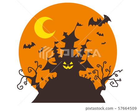 Halloween castle Halloween image illustration 57664509