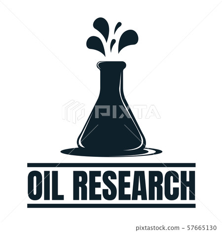 Oil Research label with Oil Drop. Oil Development 57665130