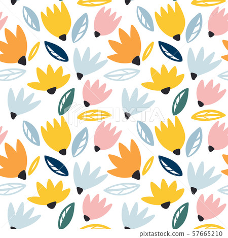 Trendy seamless vector floral pattern. Perfect for desktop wallpapers. Trendy seamless vector floral pattern. Perfect for desktop wallpapers. 57665210