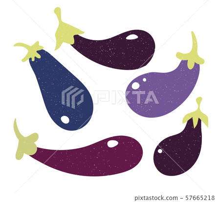 Set of fillet eggplant in flat style and isolated on white background. Set of fillet eggplant in flat style and isolated on white background. 57665218