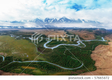 Kurai steppe and Chuya river 57665872