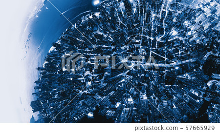 Aerial top view of Hong Kong Downtown, Republic of 57665929