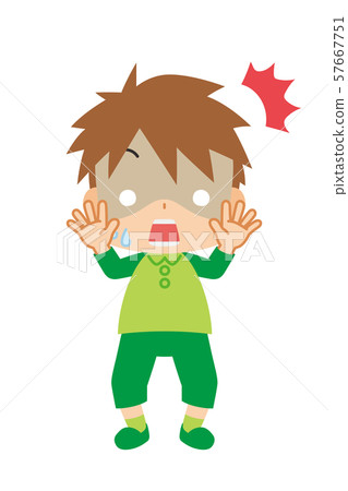 A refreshing boy who is surprised 57667751