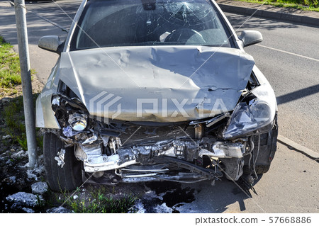 Broken car. Accident on the road Broken car. Accident on the road 57668886