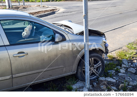 Car Broken in an accident. . Side view 57668894