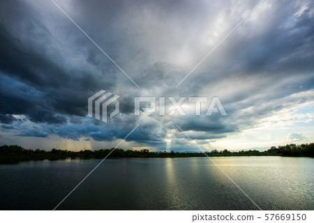 thunder storm sky Rain clouds . thunder storm sky Rain clouds . 57669150