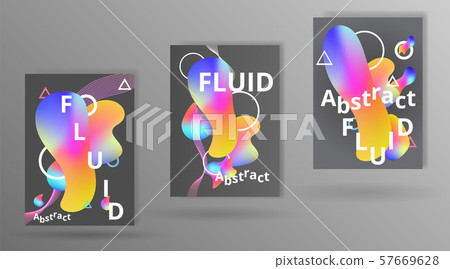 Set of futuristic fluid and liquid pages  design, 57669628