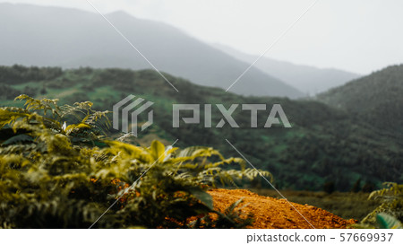 View of Kazbegi, Georgia. Beautiful natural mountain background 57669937