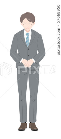 弓商務西裝男性全身 弓商務西裝男性全身 57669950