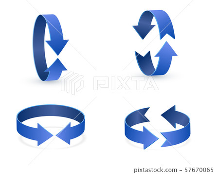3D rotation sign icon. 360 rotation arrows Sign. 57670065