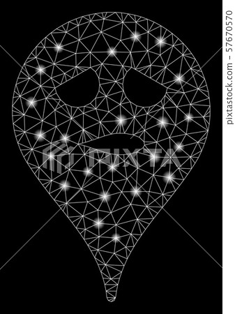 Flare Mesh Carcass Thinking Smiley Map Marker with Flare Spots Flare Mesh Carcass Thinking Smiley Map Marker with Flare Spots 57670570