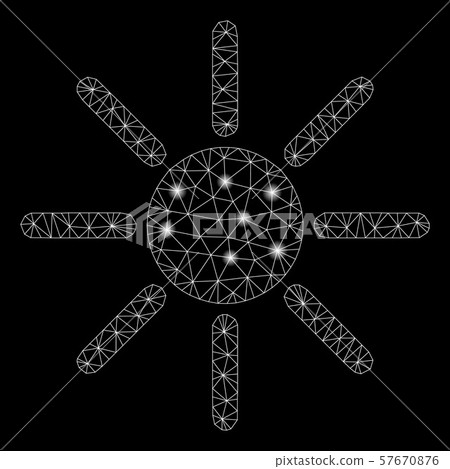 Bright Mesh Wire Frame Sun with Flash Spots - Stock Illustration ...