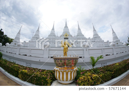 Beautiful temple "Wat Asokaram" in Samut Prakan Province, Thailand 57671144